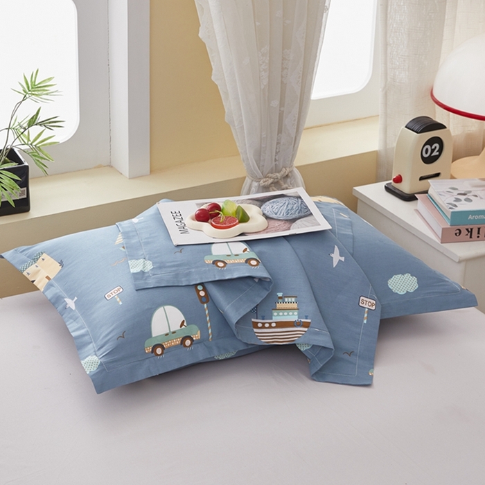 91家纺网 家纺一手货源 找家纺  翎盈家纺   2025新款ins风小清新纯棉印花枕套 玩具乐园-兰