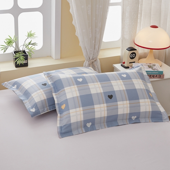 91家纺网 家纺一手货源 找家纺  翎盈家纺   2025新款ins风小清新纯棉印花枕套 爱达拉-灰