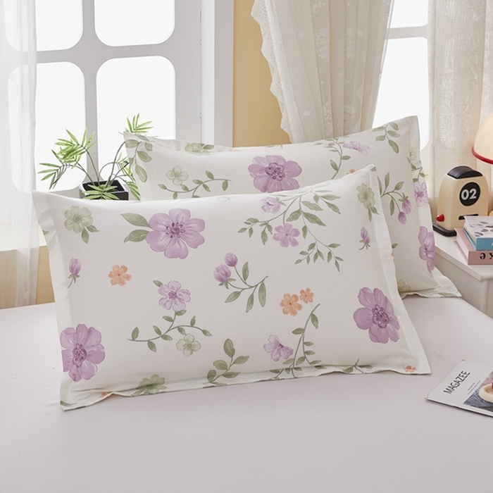 91家纺网 家纺一手货源 找家纺  翎盈家纺   2025新款ins风小清新纯棉印花枕套 蜜语花开