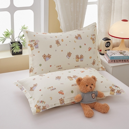  翎盈家纺   2025新款ins风小清新纯棉印花枕套 音乐卡皮