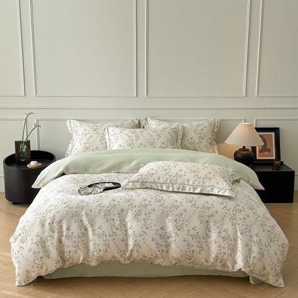 91家纺网 家纺一手货源 找家纺 （总）启航家居 2025春夏新款莱赛尔天丝数码印花四件套