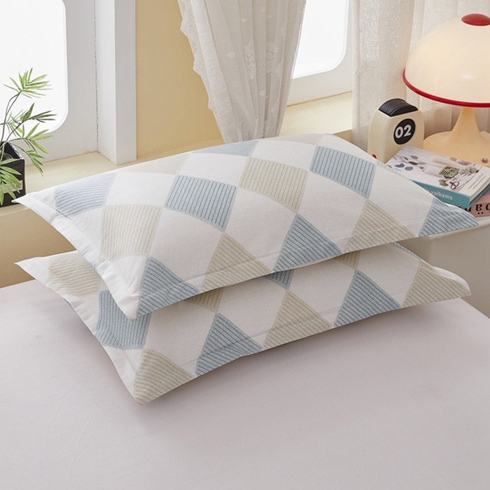 91家纺网 家纺一手货源 找家纺  翎盈家纺   2025新款ins风小清新纯棉印花枕套 瑞吉斯-兰