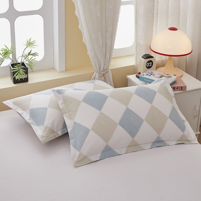 91家纺网 家纺一手货源 找家纺  翎盈家纺   2025新款ins风小清新纯棉印花枕套 瑞吉斯-兰