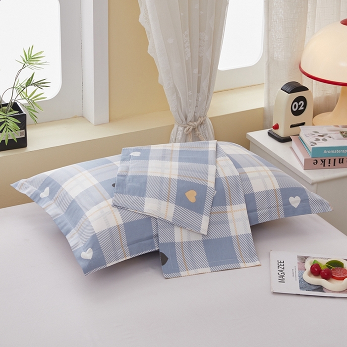 91家纺网 家纺一手货源 找家纺  翎盈家纺   2025新款ins风小清新纯棉印花枕套 爱达拉-灰