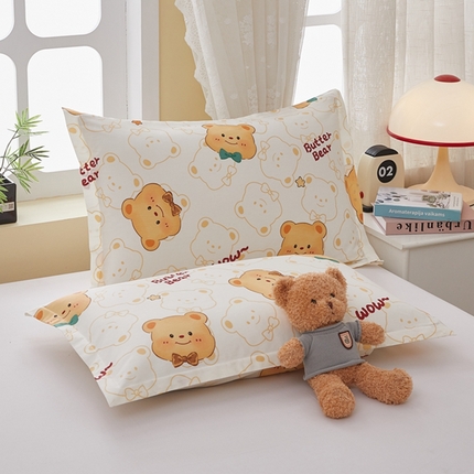  翎盈家纺   2025新款ins风小清新纯棉印花枕套 瑞迪熊