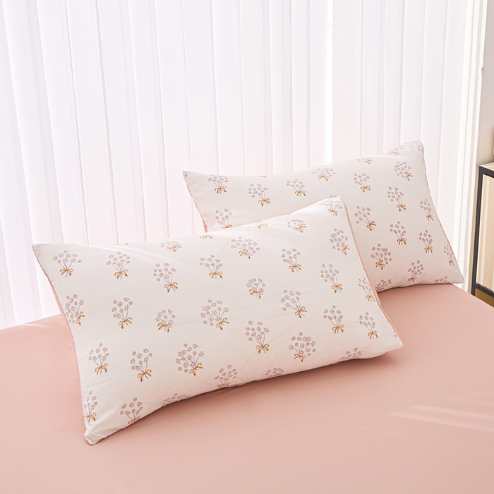 91家纺网 家纺一手货源 找家纺 雅慕家居   2025新款针织棉双层纱四件套 蒲公英