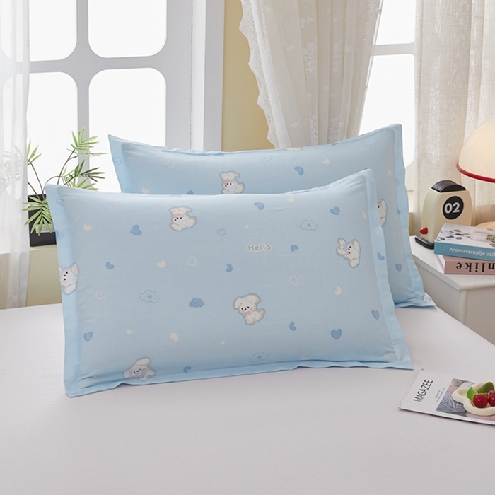 91家纺网 家纺一手货源 找家纺  翎盈家纺   2025新款ins风小清新纯棉印花枕套 哈基米