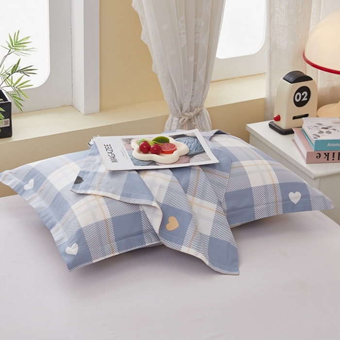 91家纺网 家纺一手货源 找家纺  翎盈家纺   2025新款ins风小清新纯棉印花枕套 爱达拉-灰