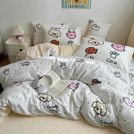 桃喜 2025春夏新款全棉卡通混搭13070系列四件套 动物乐园