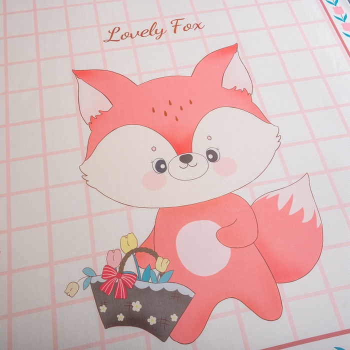 91家纺网 家纺一手货源 找家纺 邵依家纺 2025新款数码印花烫光冰丝席凉席子藤席场景二 爱心狐狸