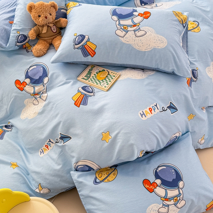 91家纺网 家纺一手货源 找家纺 简宜家居（朝初家纺） 2025新款40支13070纯棉四件套 太空奇遇