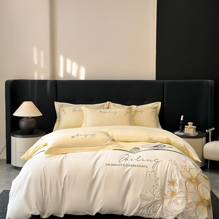 91家纺网 家纺一手货源 找家纺 （总）苏美 2025新款全棉绣花四件套-花颜恋