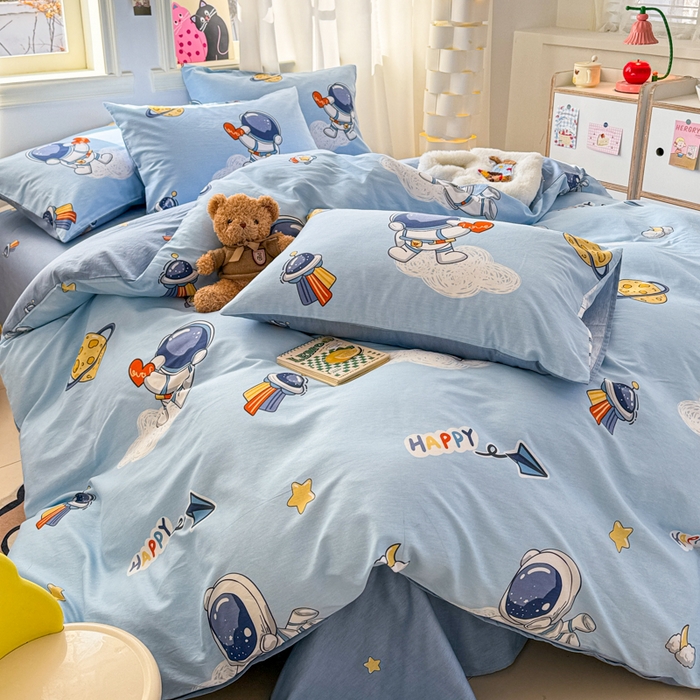 91家纺网 家纺一手货源 找家纺 简宜家居（朝初家纺） 2025新款40支13070纯棉四件套 太空奇遇