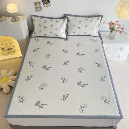 邵依  2025新款数码印花烫光冰丝席凉席子藤席 半夏繁华