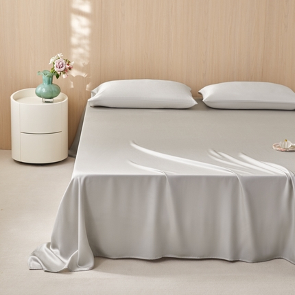 简纯生活 2025新款60s纯色天丝单品床单系列 卡其色