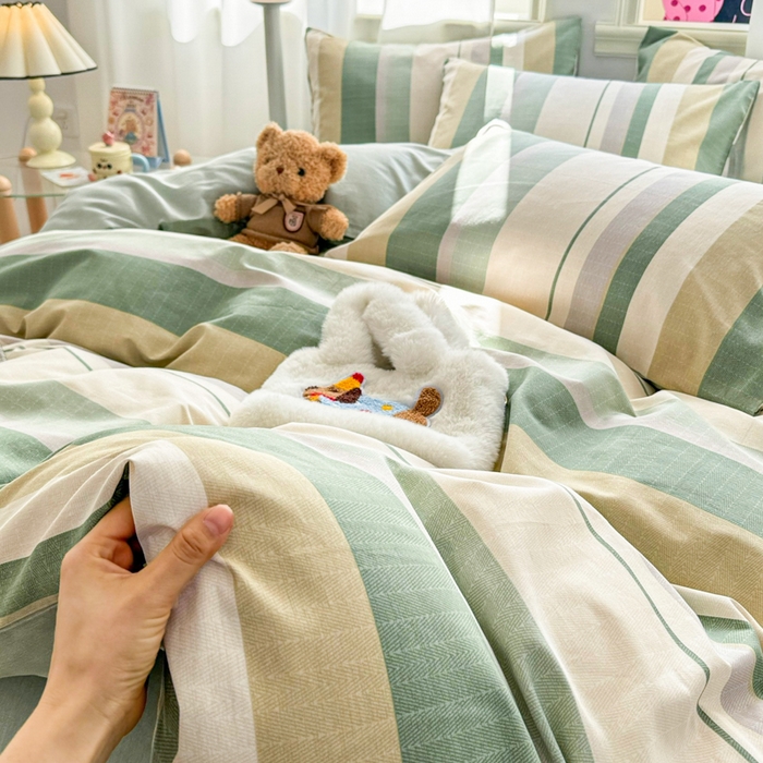 91家纺网 家纺一手货源 找家纺 简宜家居（朝初家纺） 2025新款40支13070纯棉四件套 纳维亚