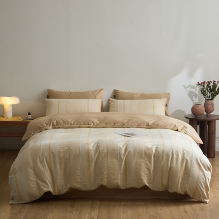 91家纺网 家纺一手货源 找家纺 （总）格里芬家纺 2025新款全棉色织水洗棉针刺纯棉四件套-瑞拉