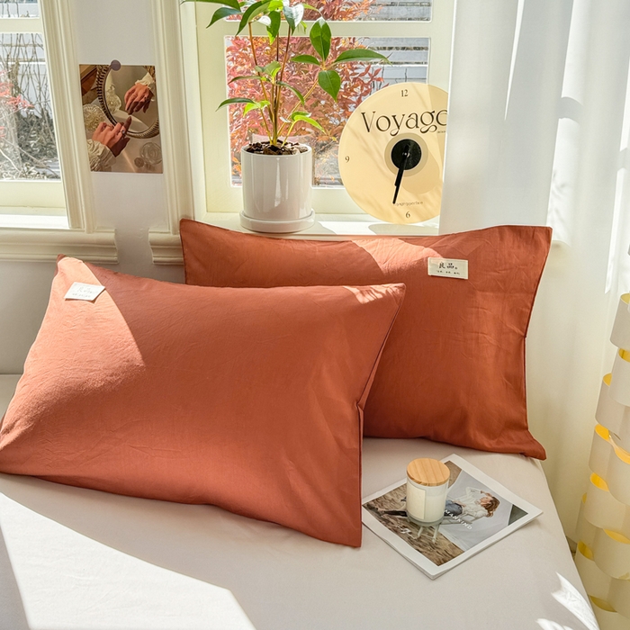 91家纺网 家纺一手货源 找家纺 眠博士 2025新款全棉40支纯色单枕套 40支枕套-咖啡色