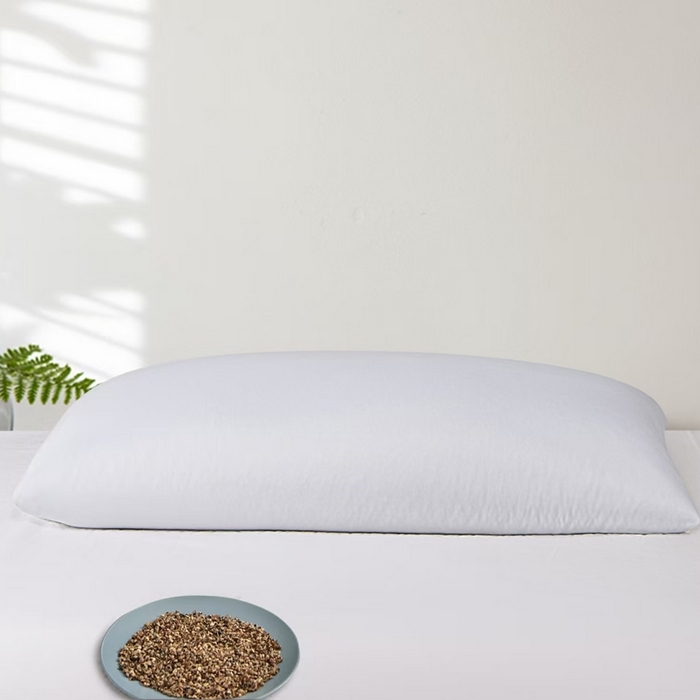 91家纺网 家纺一手货源 找家纺 纽乐家纺 2025新款水洗棉全荞麦枕枕头枕芯 白色内胆全荞麦芯35*55
