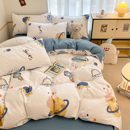 桃子家居 2025新款纯棉小清新13372卡通可爱少女系列四件套 棉-流浪地球