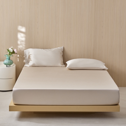 简纯主义 2025新款60s纯色天丝单品床笠系列 麦秆灰