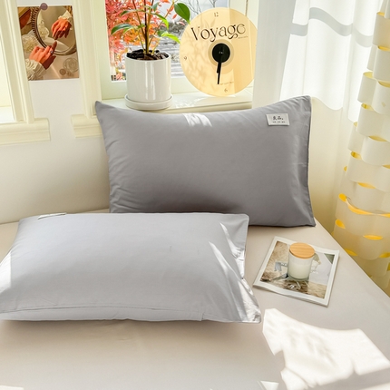 眠博士 2025新款全棉40支纯色单枕套 40支枕套-银灰