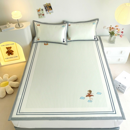 91家纺网 家纺一手货源 找家纺 （总）邵依  2025新款数码印花烫光冰丝席凉席子藤席