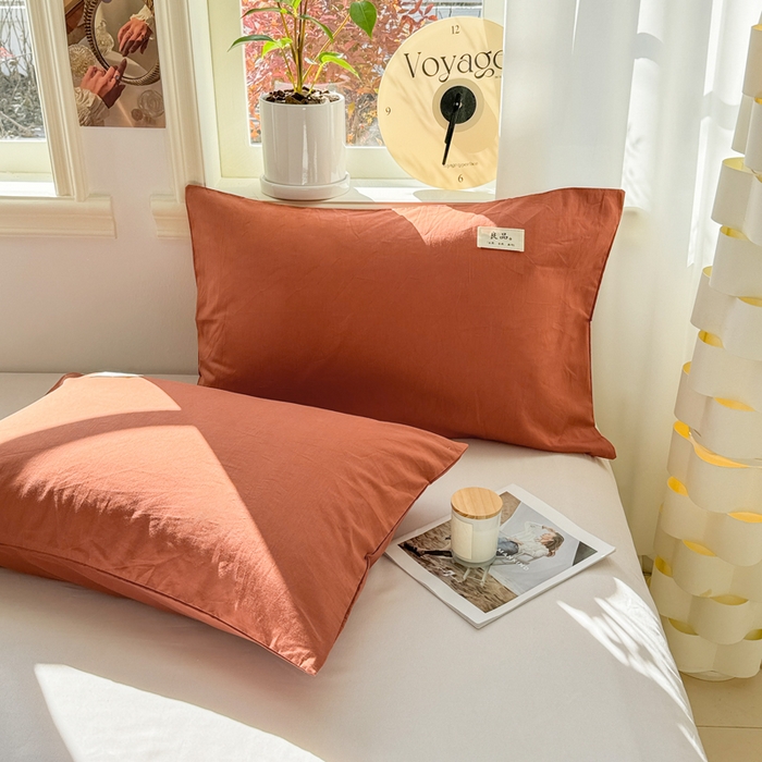 91家纺网 家纺一手货源 找家纺 眠博士 2025新款全棉40支纯色单枕套 40支枕套-咖啡色