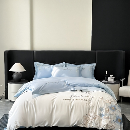 91家纺网 家纺一手货源 找家纺 （总）苏美 2025新款全棉绣花四件套-花颜恋