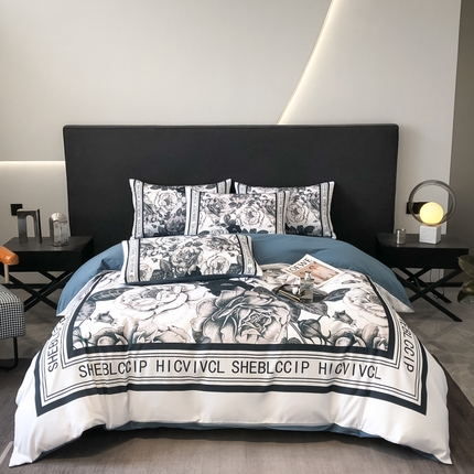 （买家秀 爆款不断货）新款高克重亲肤棉+13372全棉纯棉四件套全棉纯棉三件套轻奢风四件套直播 轻奢大花