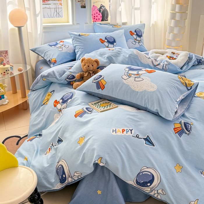 91家纺网 家纺一手货源 找家纺 简宜家居（朝初家纺） 2025新款40支13070纯棉四件套 太空奇遇