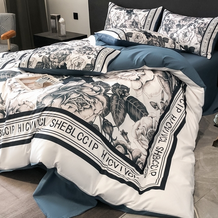 91家纺网 家纺一手货源 找家纺 （买家秀 爆款不断货）新款高克重亲肤棉+13372全棉纯棉四件套全棉纯棉三件套轻奢风四件套直播 轻奢大花