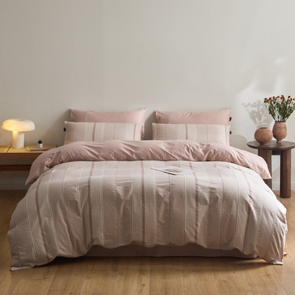 91家纺网 家纺一手货源 找家纺 （总）格里芬家纺 2025新款全棉色织水洗棉针刺纯棉四件套-瑞拉