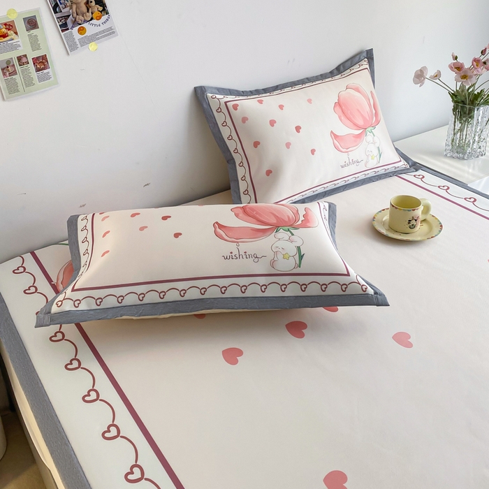 91家纺网 家纺一手货源 找家纺 邵依  2025新款数码印花烫光冰丝席凉席子藤席 开心花朵