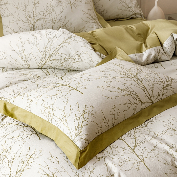 91家纺网 家纺一手货源 找家纺 （总）简宜家居（朝初家纺） 2025新款全棉宽边三层纱提花四件套