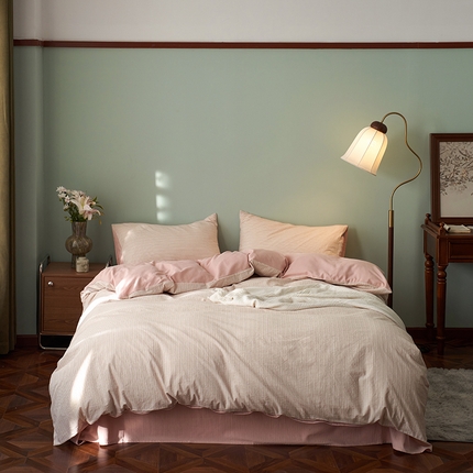 简家居 2025新款60支色织空气棉四件套-花雾-花缦 花缦