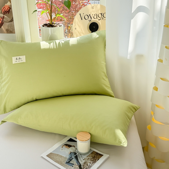 91家纺网 家纺一手货源 找家纺 眠博士 2025新款全棉40支纯色单枕套 40支枕套-浅绿