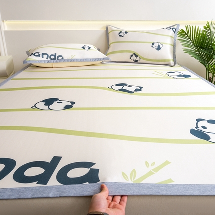 91家纺网 家纺一手货源 找家纺 （总）邵依家纺 2025新款数码印花烫光冰丝席凉席子藤席场景二