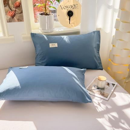 91家纺网 家纺一手货源 找家纺 眠博士 2025新款全棉40支纯色单枕套 40支枕套-宝蓝