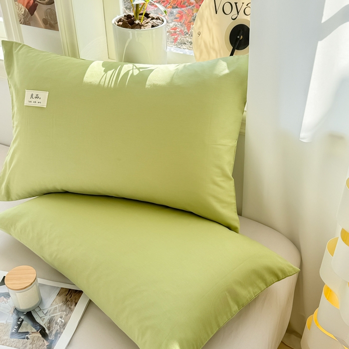 91家纺网 家纺一手货源 找家纺 眠博士 2025新款全棉40支纯色单枕套 40支枕套-浅绿