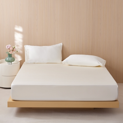 91家纺网 家纺一手货源 找家纺 简纯主义 2025新款60s纯色天丝单品床笠系列 尤里白