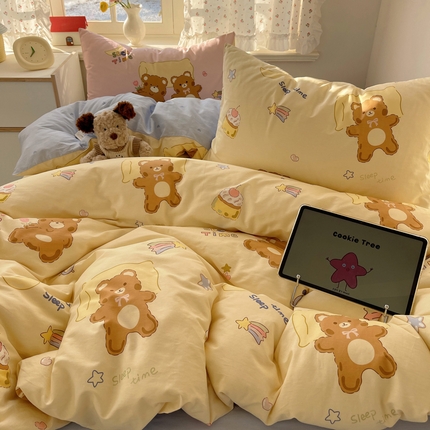 91家纺网 家纺一手货源 找家纺 （总）六巷胡同 2025新款INS卡通童趣混搭风全棉四件套第二系