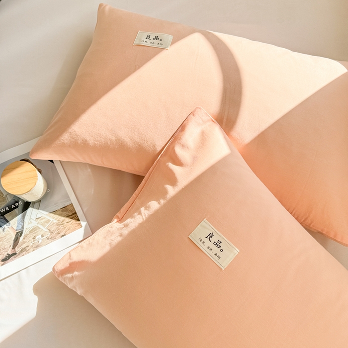 91家纺网 家纺一手货源 找家纺 眠博士 2025新款全棉40支纯色单枕套 40支枕套-橘色