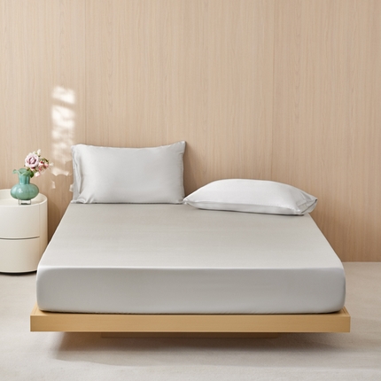 简纯主义 2025新款60s纯色天丝单品床笠系列 卡其色