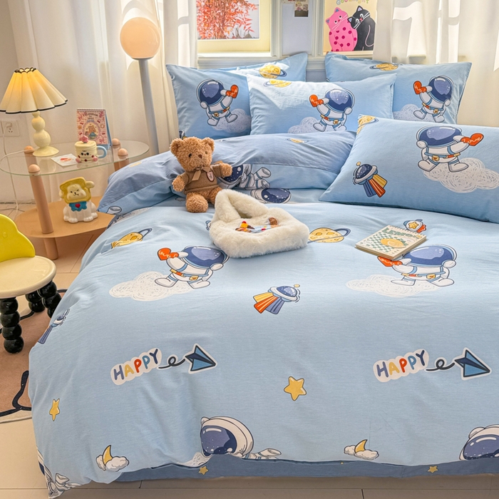 91家纺网 家纺一手货源 找家纺 简宜家居（朝初家纺） 2025新款40支13070纯棉四件套 太空奇遇