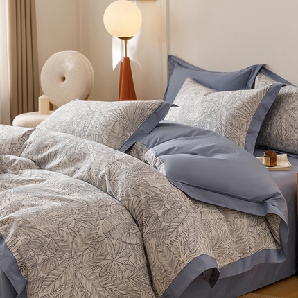 91家纺网 家纺一手货源 找家纺 （总）简宜家居（朝初家纺） 2025新款全棉宽边三层纱提花四件套