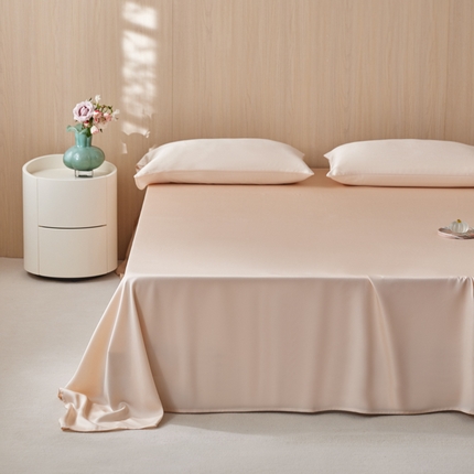 91家纺网 家纺一手货源 找家纺 简纯生活 2025新款60s纯色天丝单品床单系列 典雅玉粉