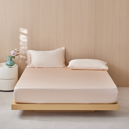 简纯主义 2025新款60s纯色天丝单品床笠系列 典雅玉粉