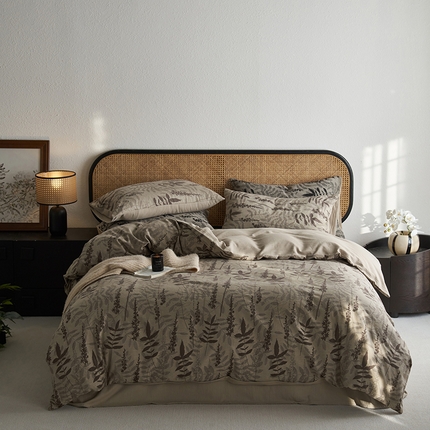 （总）简家居 2025新款60支色织空气棉四件套-草木集