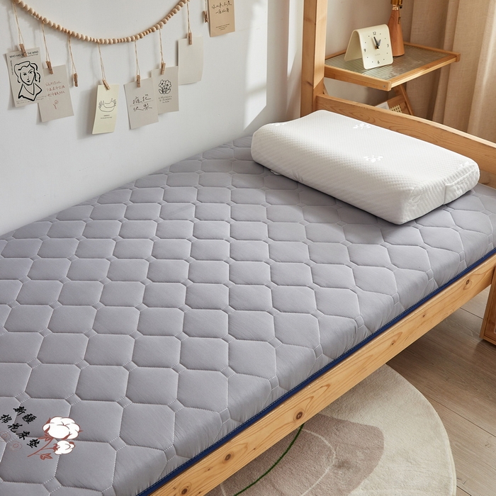 91家纺网 家纺一手货源 找家纺 招财狼家纺 2025新款水洗磨毛学生棉花海绵床垫-学生单边款 纯色棉花-星辰辉-厚度8cm